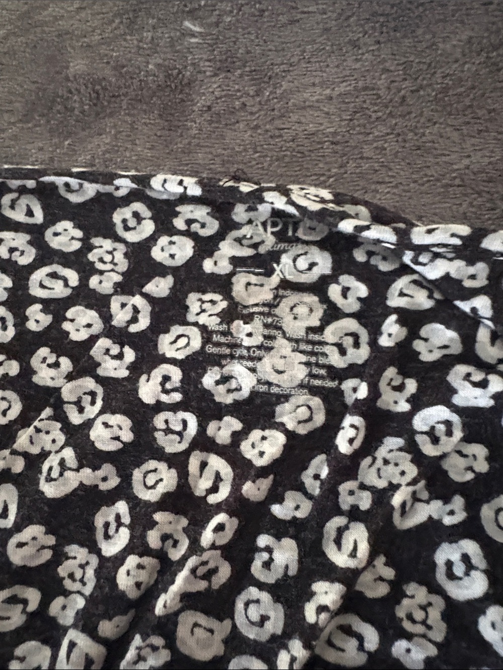 Apt. 9 Black and White Leopard-Print jammy dress